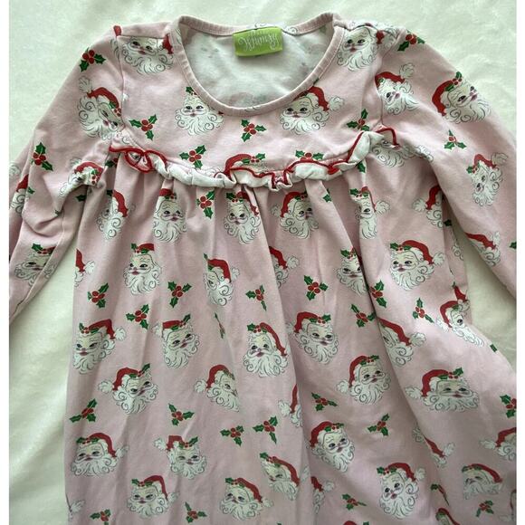 Girls Pink Santa Ruffle Dress Size 6 - Picture 4 of 5